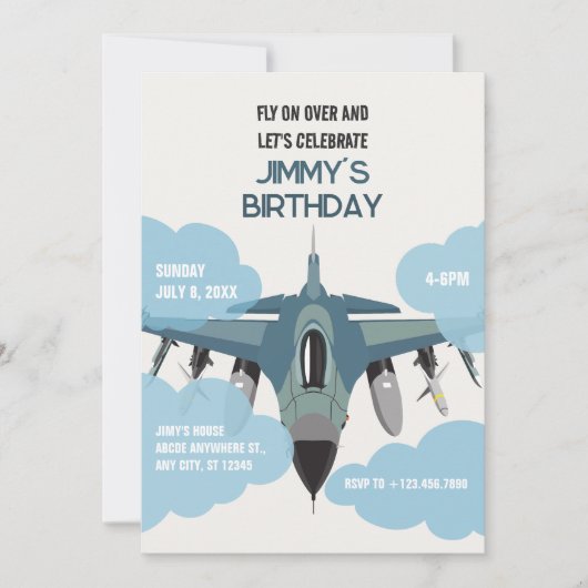 INVITATION AIR PLANE VOL ANNIVERSAIRE (Devant)