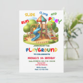 Invitation Aire de jeu Anniversaire Invitation, Park Party (Debout devant)