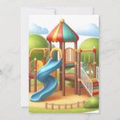 Invitation Aire de jeu Anniversaire Invitation, Park Party (Dos)