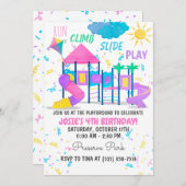 Invitation Aire de jeu rose (Devant / Derrière)