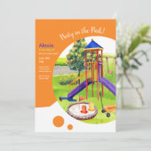 Invitation Aire de jeux Anniversaire fête (Debout devant)