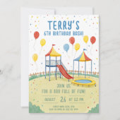 Invitation Aire de jeux Anniversaire Fête pour enfants modifi (Devant)