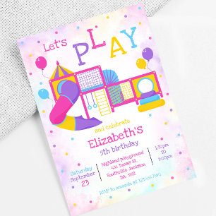 Invitation Aire de jeux, anniversaire trampoline Bounce Jump