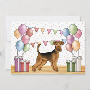 Invitation Airedale Terrier Cartoon Chien coloré Anniversaire