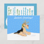 Invitation Airedale Terrier Christmas Dale Deer (Devant / Derrière)