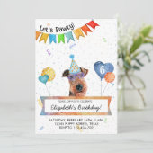 Invitation Airedale Terrier Lets Pawty Dog fête d'anniversair (Debout devant)