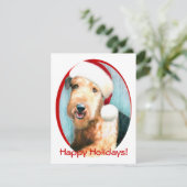 Invitation Airedale Terrier Père Noël (Debout devant)