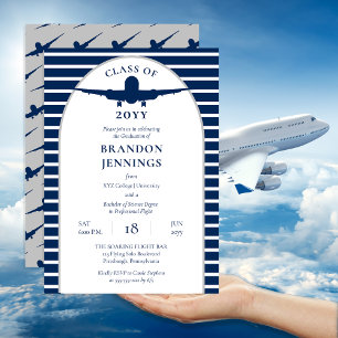 Invitation Airline Pilot Flight School College Graduation