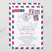 Invitation Airmail de San Diego Cancun | MARIAGE (Devant / Derrière)