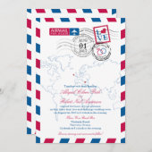 Invitation Airmail Heart Irlande et Grèce Mariage (Devant / Derrière)