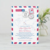 Invitation Airmail Londres et Italie | Mariage (Debout devant)