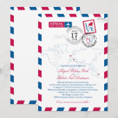 Invitation Airmail Londres et Italie | Mariage (Devant / Derrière)
