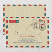 Invitation Airmail Washington DC / Allemagne | Baby shower (Devant / Derrière)