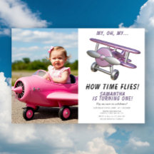 Airplane Oh My Time Flies Travel First Birthday