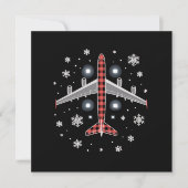 Invitation Airplane Plaid Christmas Pilot (Devant)