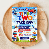 Invitation Airplane Time Two Take Off 2e Anniversaire
