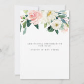 Invitation Airy Blush Floral Gold Fête des mariées (Dos)