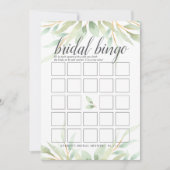 Invitation Airy Botanical Jeu de Fête des mariées à double fa (Devant)