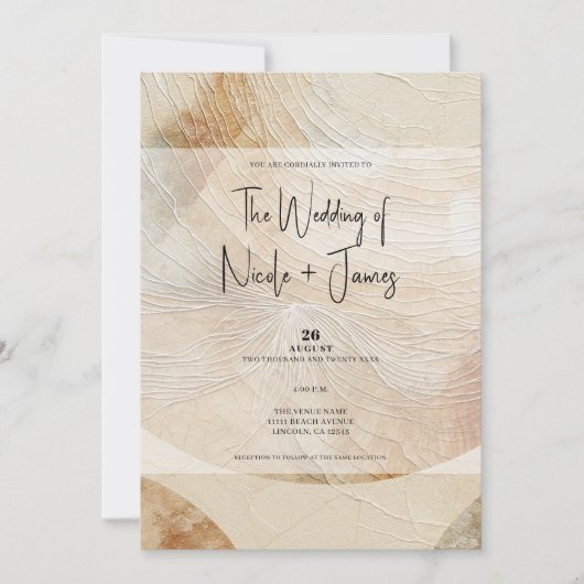 Invitation Airy Neutral élément naturel Bohemian Boho Mariage (Devant)