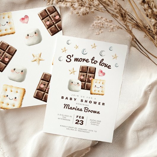 Invitation Ajout du baby shower d'amour S'more