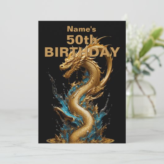 Invitation Ajouter des détails - Anniversaire du dragon chino (Debout devant)