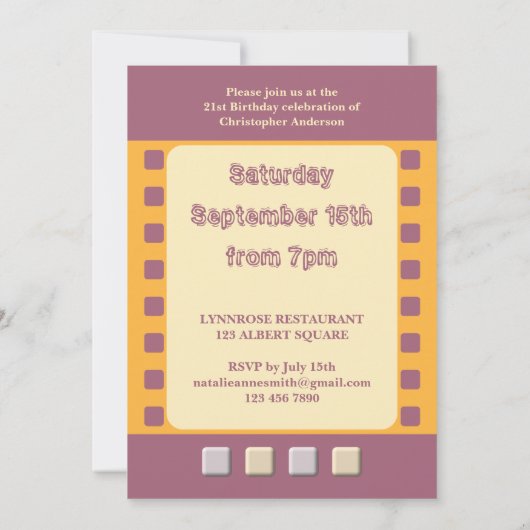 Invitation Ajouter des photos pour les hommes tout âge bordea (Dos)