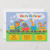 Invitation Ajouter Détails Train Animal Anniversaire (Devant)