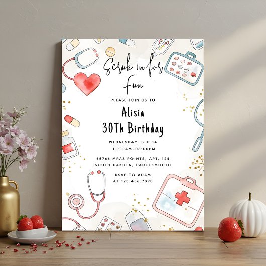 Invitation Ajouter Doctor Heart Infirmière inscrite Rn 30e an