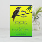 Invitation Ajouter du texte d'année, Kookaburra Fête australi (Debout devant)