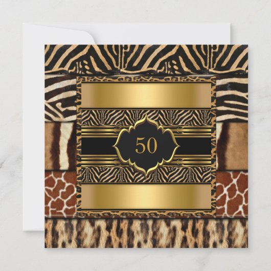 Invitation Ajouter Fête d'âge Anniversaire Sauvage Exotique M (Dos)