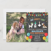 Invitation AJOUTER LA PHOTO - Chien Chiot Anniversaire Chalk  (Devant)