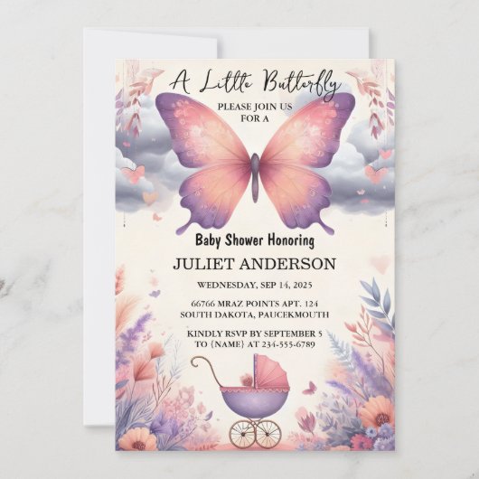 Invitation Ajouter le Baby shower Bug Boho Soft Glow Live But (Devant)