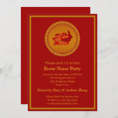 Invitation Ajouter le nom chinois Nouvel An 2023 Année Rabbit (Devant / Derrière)