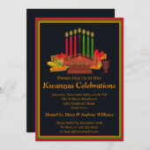 Invitation Ajouter le nom Date Détails Fête des bougies Kwanz (Devant / Derrière)