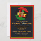 Invitation Ajouter le nom Date Détails Kwanzaa Bougies Bougie (Devant)