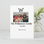 Invitation Ajouter le nom de famille photo année rustique Réu (Debout devant)