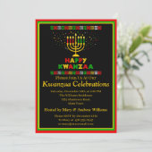 Invitation Ajouter Nom Détails Date Kwanzaa Candles Stars Par (Debout devant)