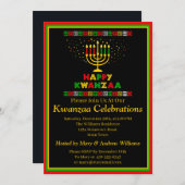 Invitation Ajouter Nom Détails Date Kwanzaa Candles Stars Par (Devant / Derrière)