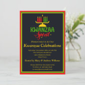 Invitation Ajouter Nom Détails Date Kwanzaa Spirit Candles Pa (Debout devant)