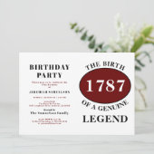 Invitation Ajouter Nom Et Année Légende Anniversaire Rouge (Debout devant)