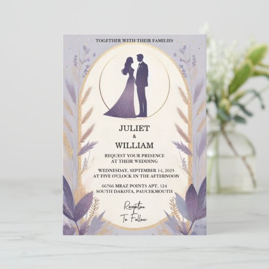Invitation Ajouter Plum Fall Spring Summer Lavender Sage Mari (Debout devant)
