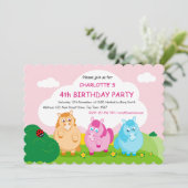 Invitation AJOUTER UN Dessin coloré amusant petits poneys mig (Debout devant)