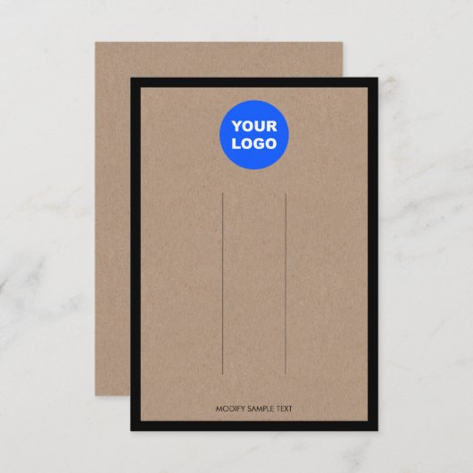 Invitation Ajouter un logo Brown Kraft Bordure Écran à cheveu (Devant / Derrière)