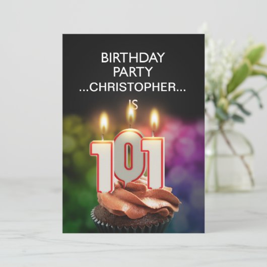 Invitation Ajouter un nom, 101e fête d'anniversaire Invitatio (Debout devant)