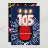 Invitation Ajouter un nom, 105e fête d'anniversaire Invitatio (Devant / Derrière)