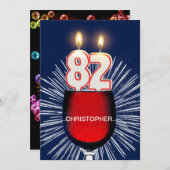 Invitation Ajouter un nom, 82e anniversaire Invitation, vin (Devant / Derrière)