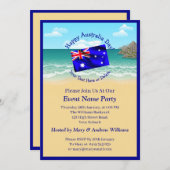 Invitation Ajouter un nom Année Date Australia Day Party Beac (Devant / Derrière)