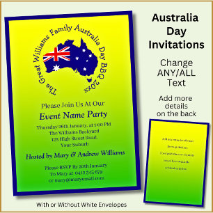 Invitation Ajouter un nom Année Date Australia Day Party Gree