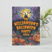 Invitation Ajouter un nom Année Halloween (Debout devant)