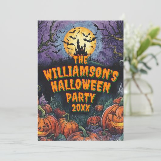 Invitation Ajouter un nom Année Halloween (Debout devant)